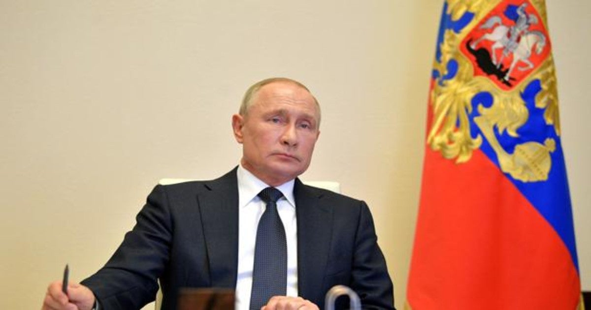 Vladimir Putin, presidente de Rusia, durante una videconferencia