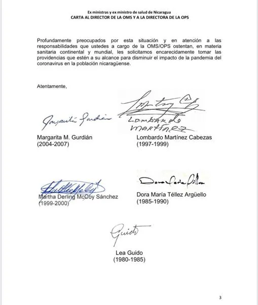 Ex ministros de Salud denuncian la manipulación de la cifra de muertos por el Covid- 19 en Nicaragua