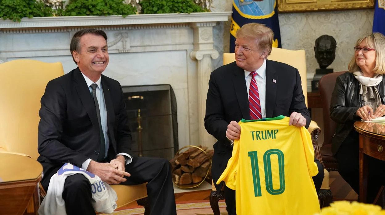 El presidente Bolsonaro durante su visita a Trump, en Florida, el pasado mes de marzo