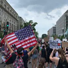 Manifestantes en los alrededores de la Casa Blanca