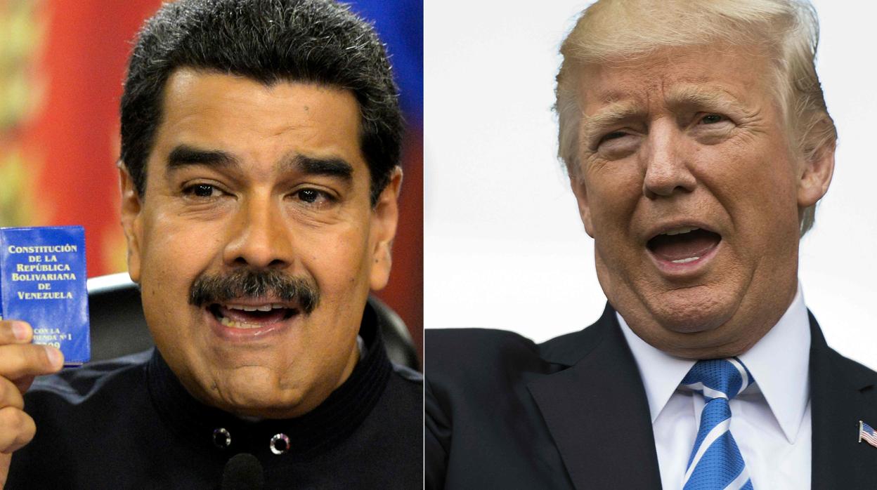 El líder chavista, Nicolás Maduro, y el presidente de EE.UU., Donald Trump