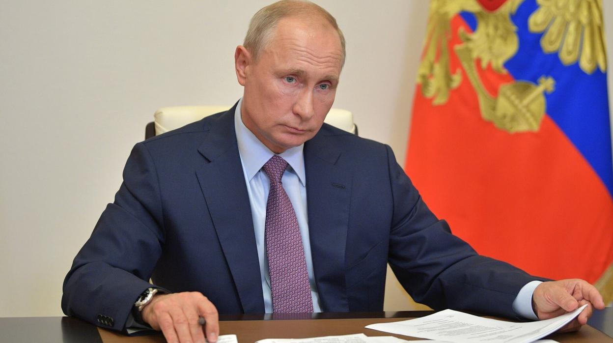 El presidente Putin, ayer en una videoconferencia
