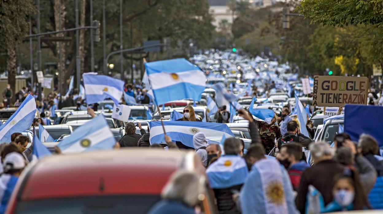 Protestas contra el Gobierno de Alberto Fernández, en las calles de Buenos Aires