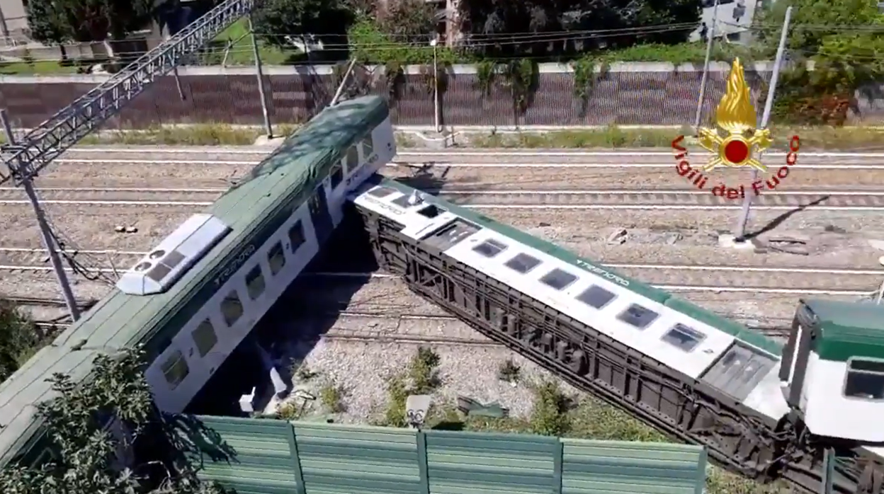 Estado en que quedó el tren tras el accidente