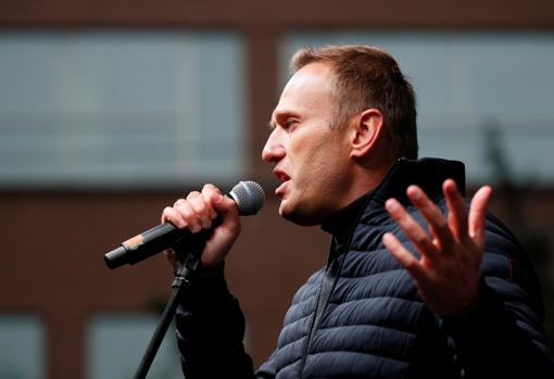 Navalni, durante un acto en 2019 para pedir la libertad de manifestantes encarcelados