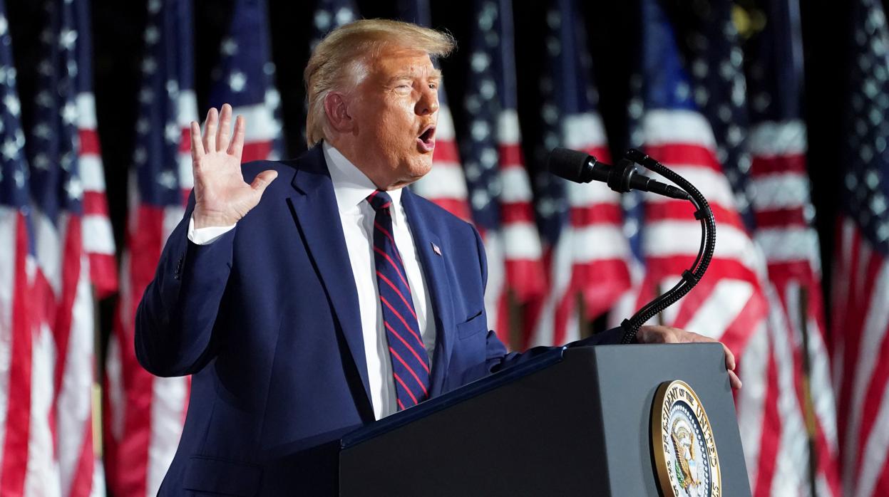 Donald Trump, durante su discurso de aceptación de la nominación republicana desde la Casa Blanca