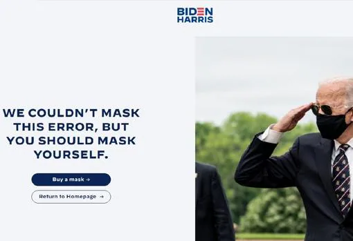 El error 404 de la página de campaña de Trump también ataca a Biden: «Estás tan perdido como yo»