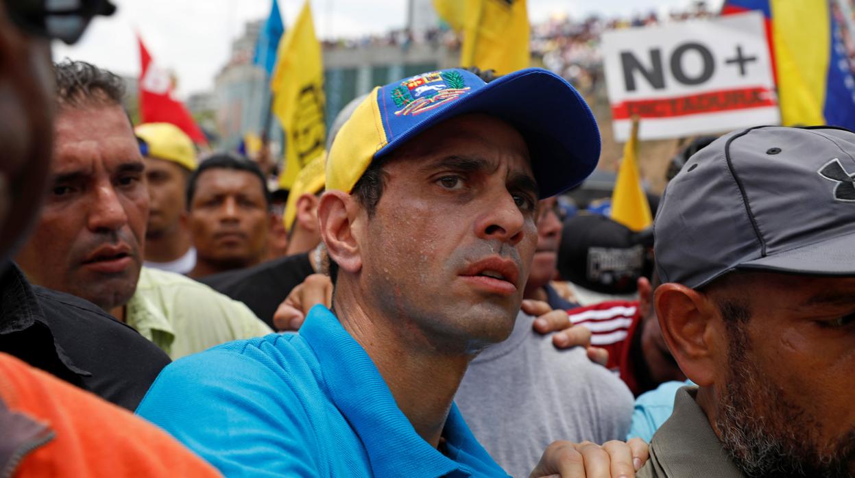 Henrique Capriles, durante una manifestación opositora en 2017