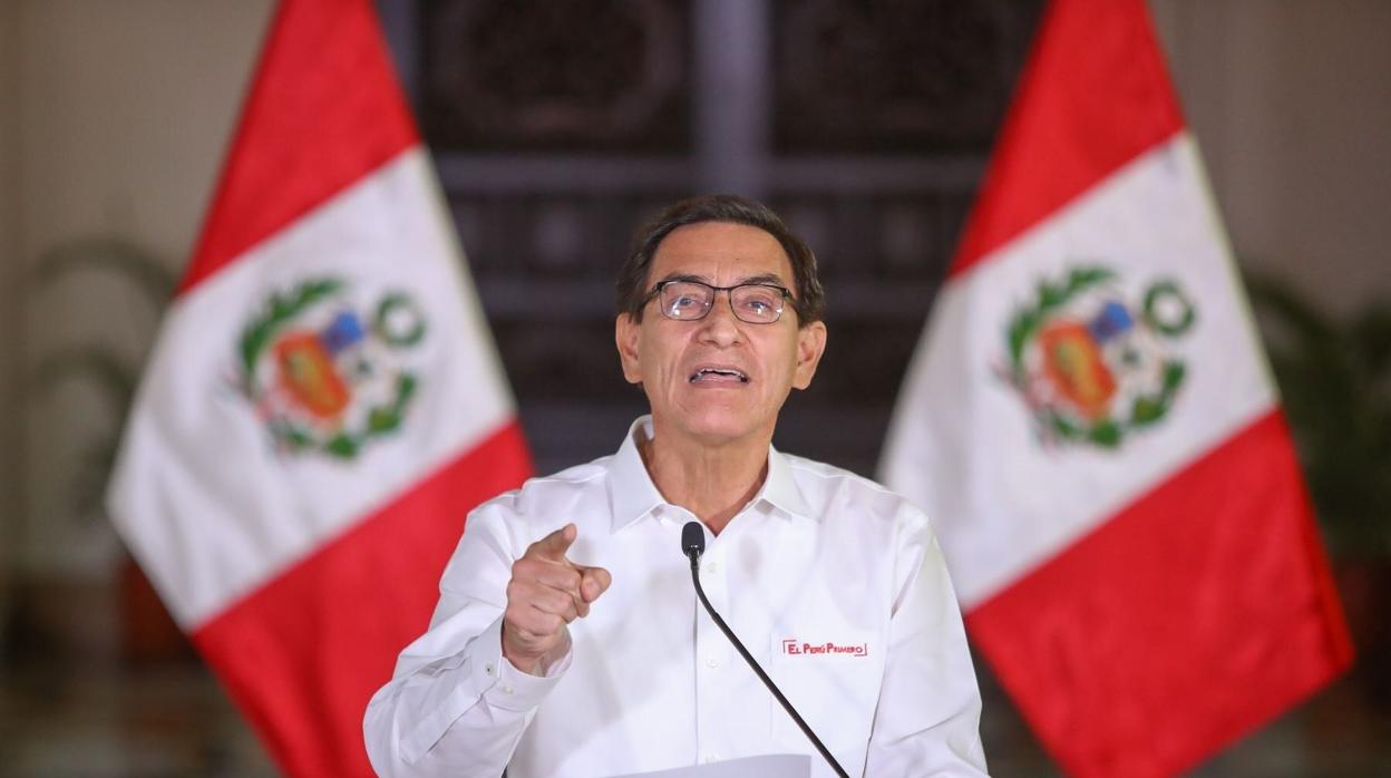 El presidente Martín Vizcarra en un mensaje a la nación