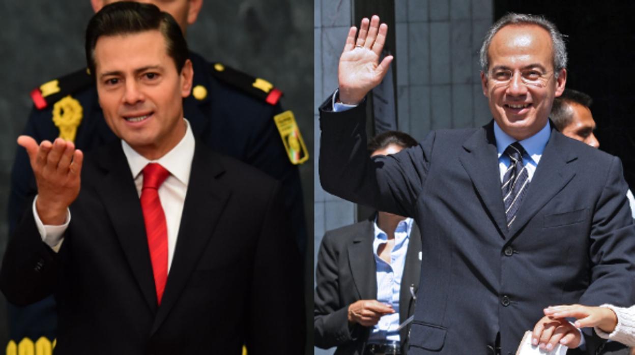 Los expresidentes de México Enrique Peña Nieto y Felipe Calderón