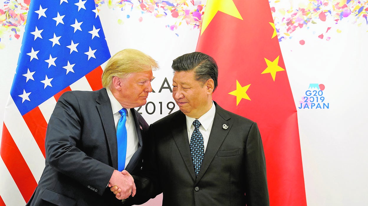Trump y Xi se saludan en una cumbre del G20 el año pasado