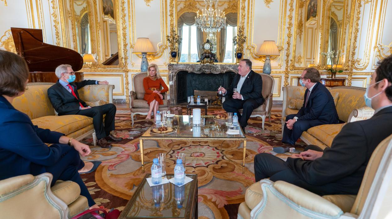 El secretario de Estado de Estados Unidos, Mike Pompeo, en el Instituto Montaigne de París