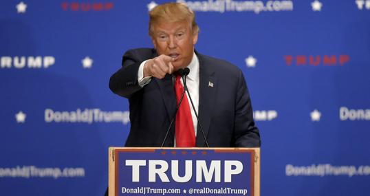 Trump, en un mitin de campaña en enero de 2016 en New Hampshire