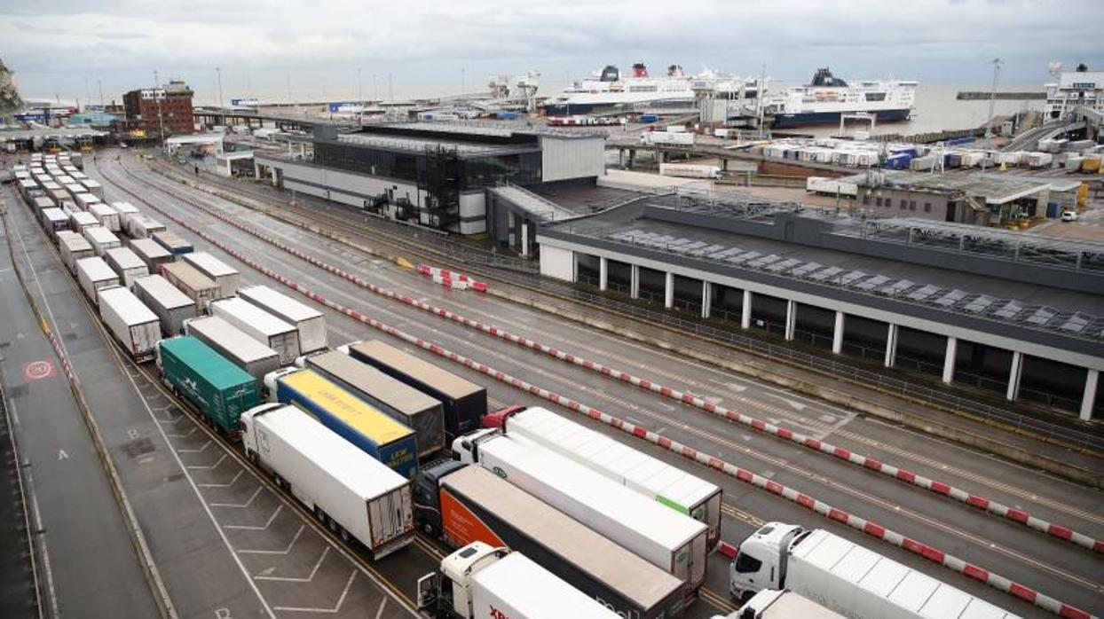 Colas de camiones en el puerto de Dover, el pasado 27 de diciembre