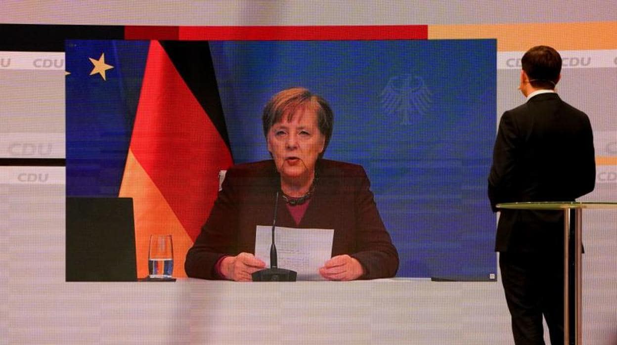 Merkel participa por videoconferencia en el congreso de la CDU que elegirá su sucesor