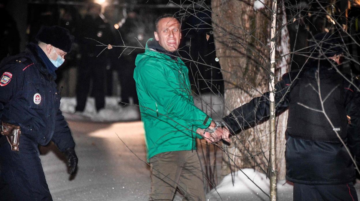 El opositor ruso Alexéi Navalni, durante su detención