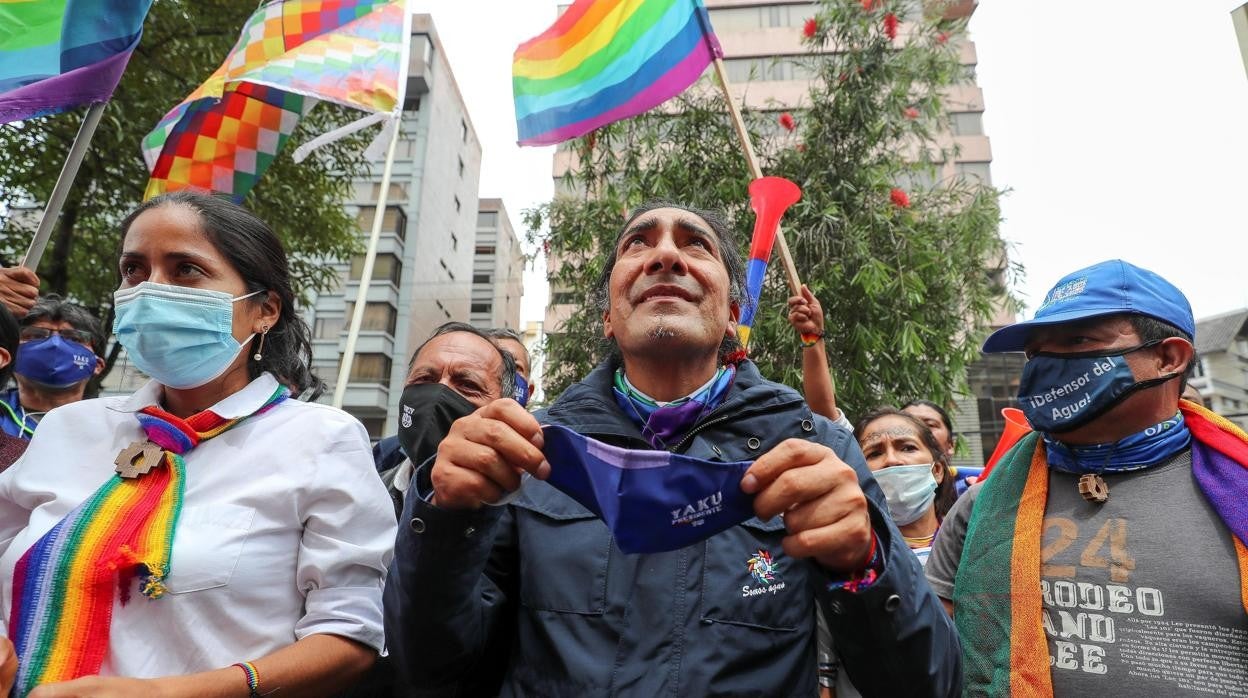 El indígena ambientalista y candidato presidencial ecuatoriano, Yaku Pérez