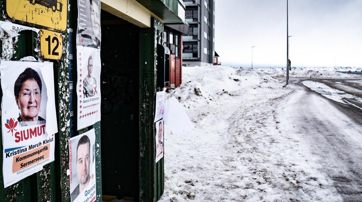 Carteles electorales en Groenlandia