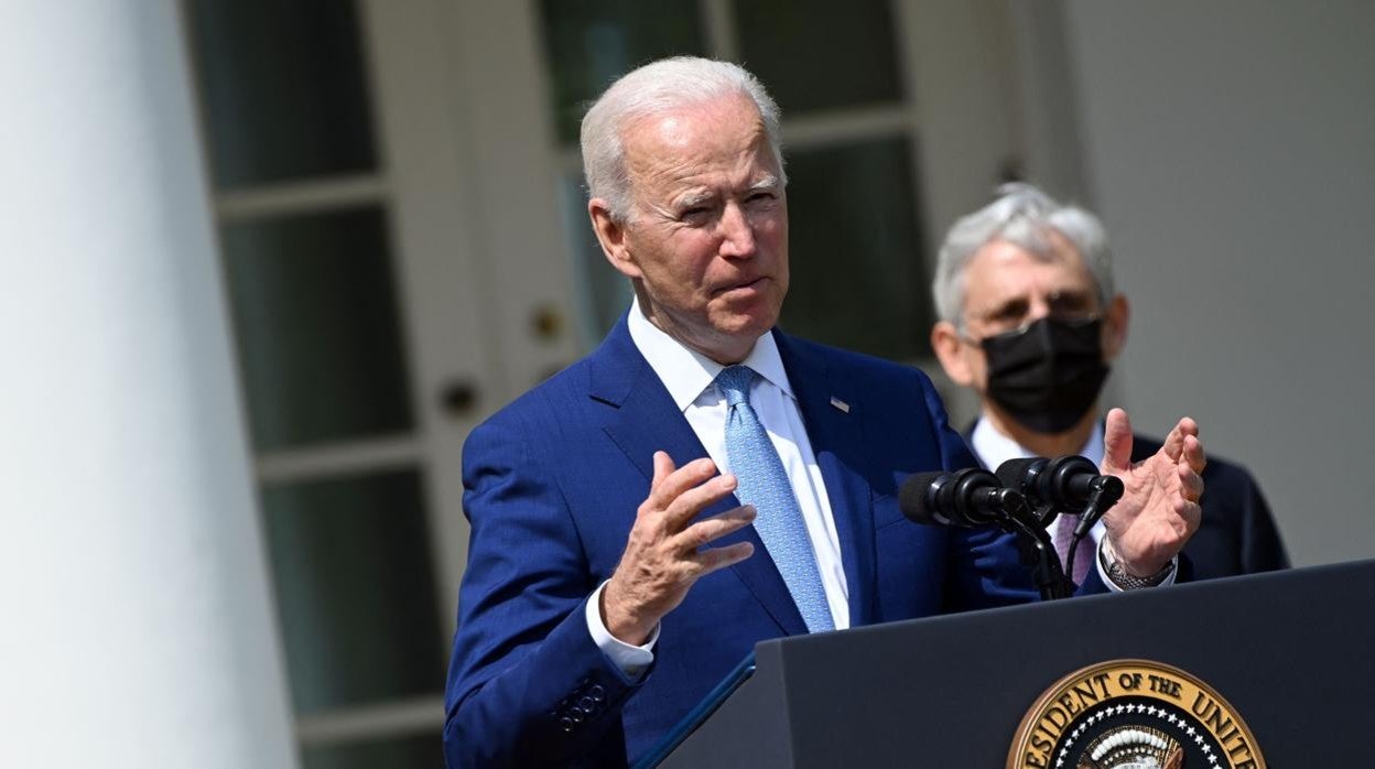 El presidente Biden, este jueves durante la rueda de prensa