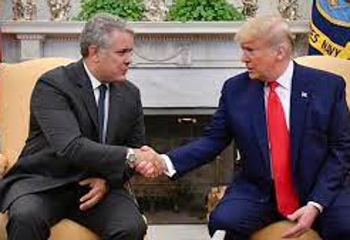 El presidente colombiano, Iván Duque, con Trump