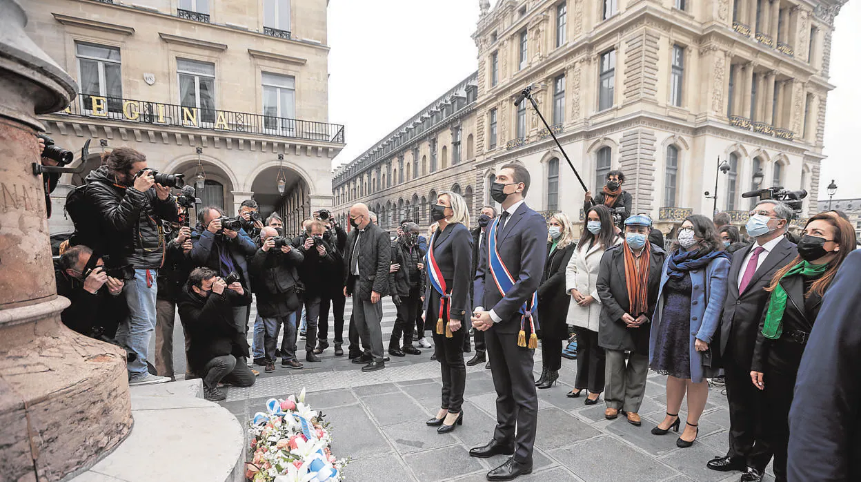 Dirigentes de la extrema derecha francesa en un acto el pasado 1 de mayo en París