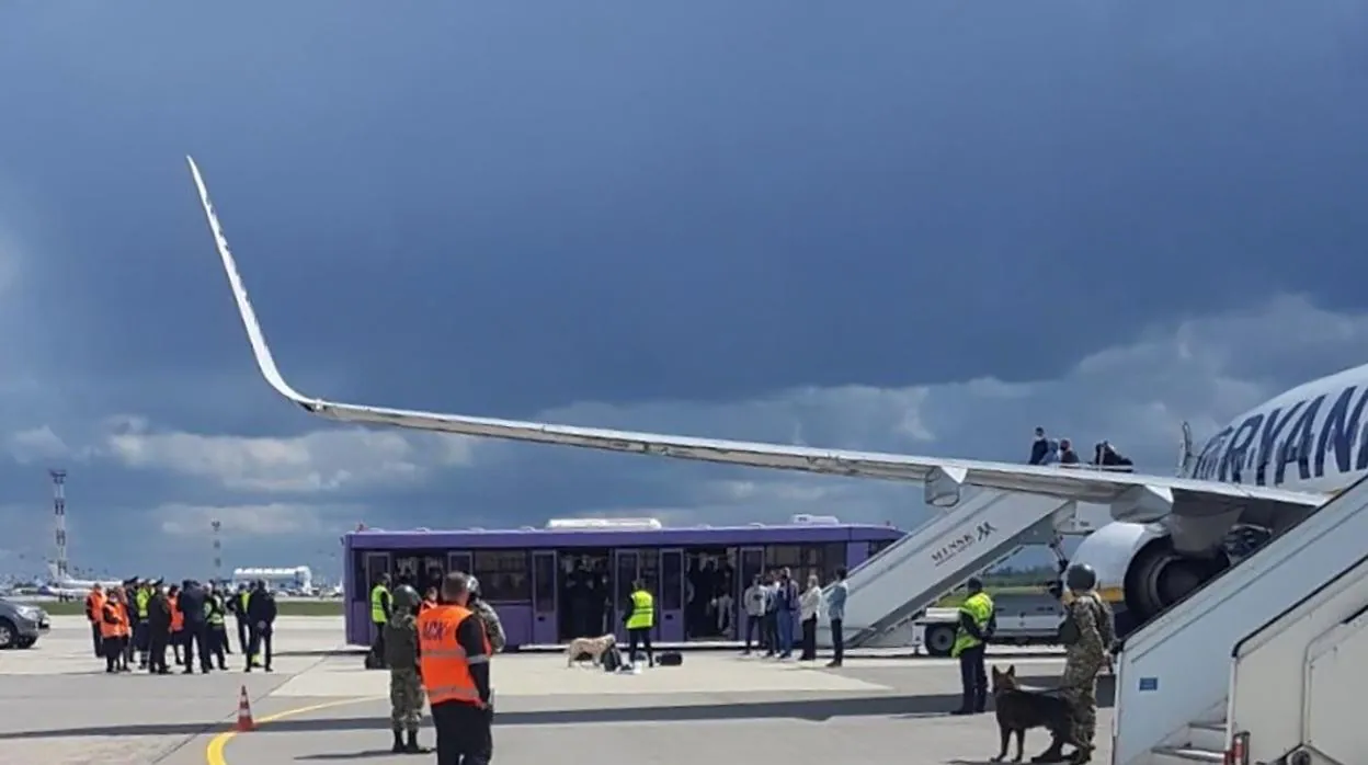 Aparato de Ryanair, obligado a desviarse y a terrizar en Minsk