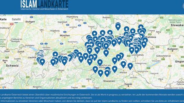 Austria publica un mapa interactivo para localizar mezquitas peligrosas