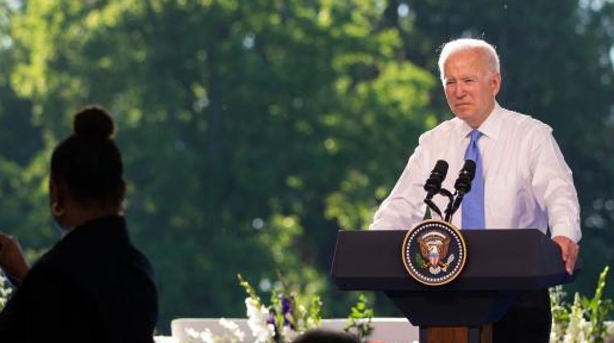 El presidente de EE. UU. Joe Biden tras su encuentro con Putin