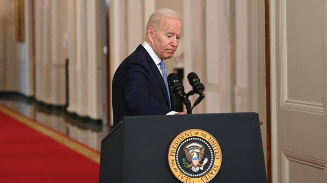 Joe Biden, tras su intervención este martes en la Casa Blanca, tras la retirada definitiva de EE.UU. de Afganistán