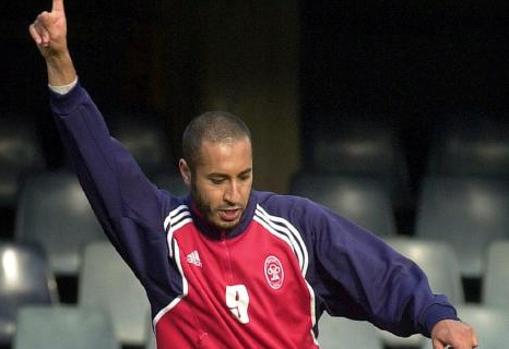 Saadi Gadafi durante el entrenamiento con el equipo de Al-Itthad