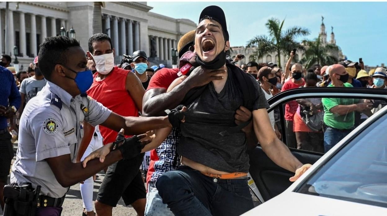 Rolando Remedios, detenido durante las protestas en La Habana