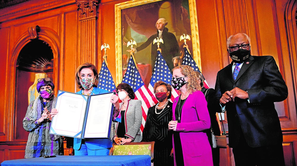 Nancy Pelosi, ayer en el Capitolio