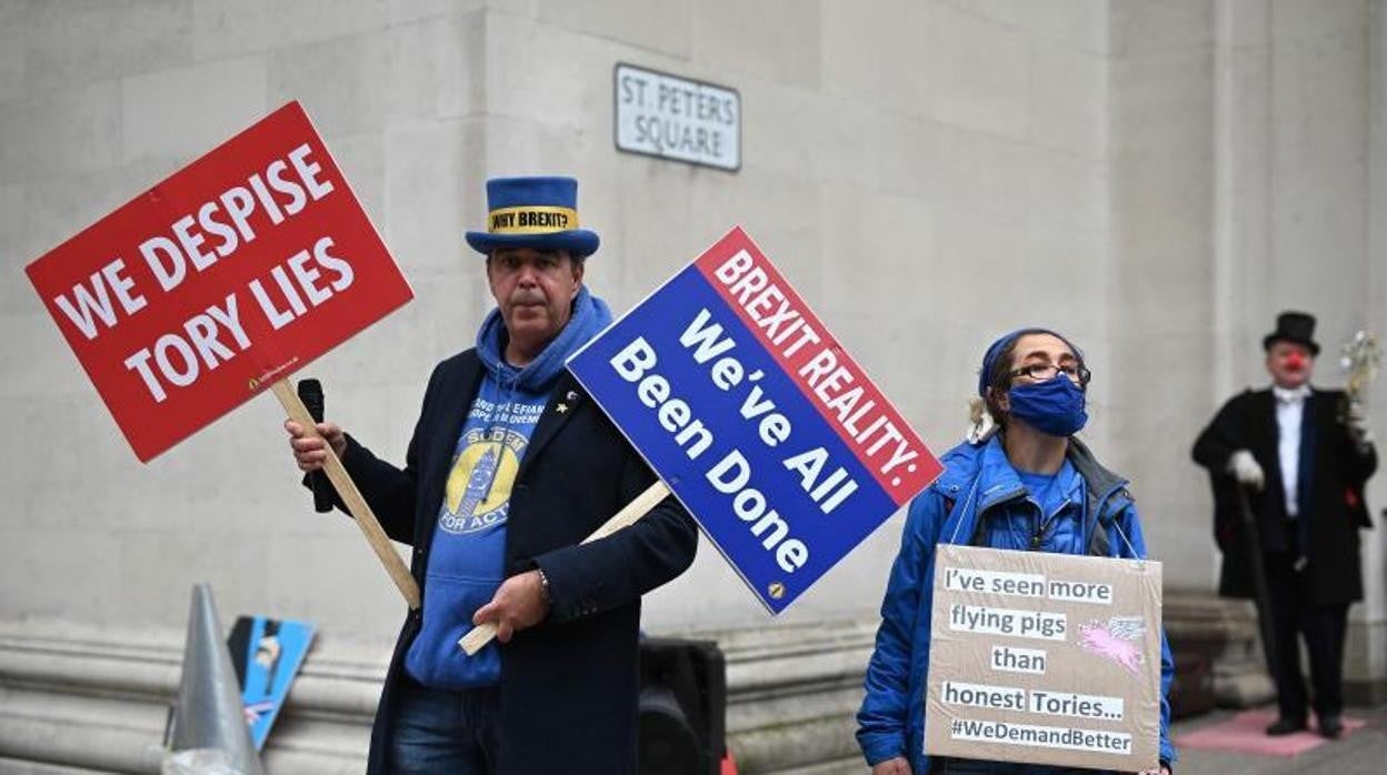 Activistas contra el Brexit en Manchester