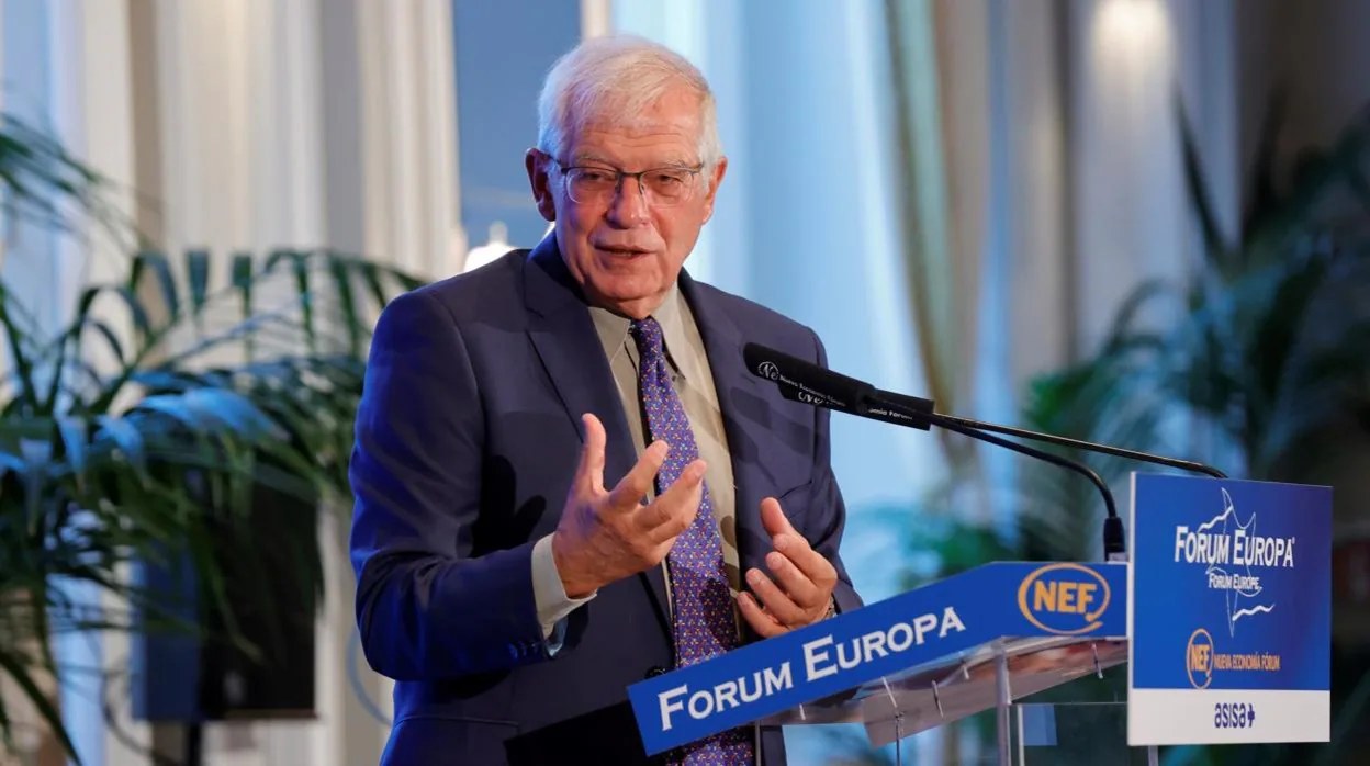 El Alto Representante de la Unión Europea para Asuntos Exteriores, Josep Borrell, da un discurso en el ámbito del desayuno informativo de Nueva Economía Fórum