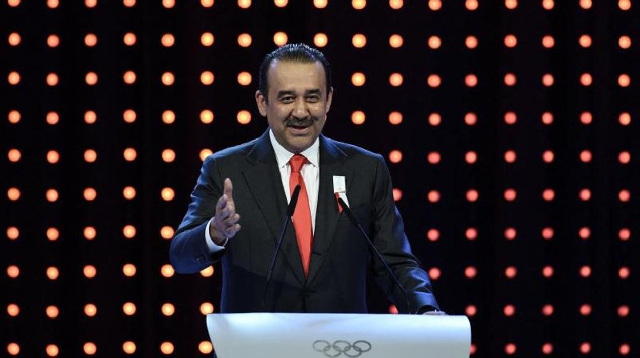 Karim Masímov, cuando era primer ministro, en la presentación de la candidatura de Kazajistán para acoger los Juegos Olímpicos de Invierno