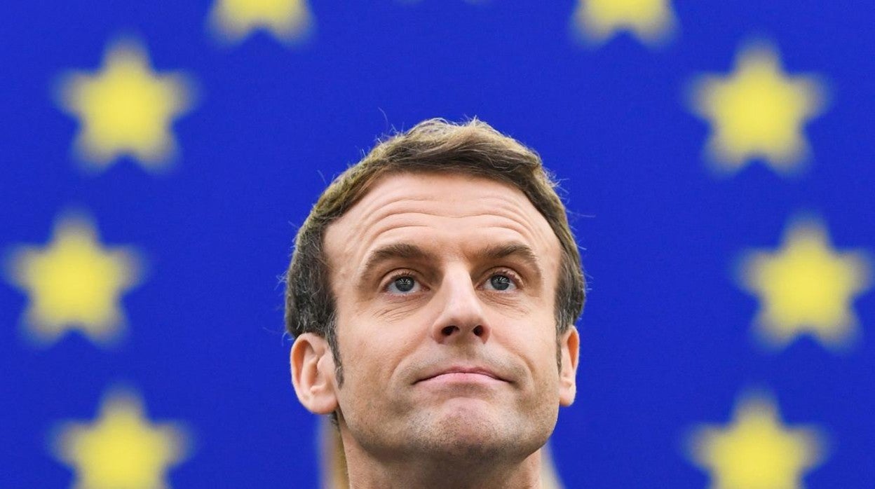 El presidente francés, Emmanuel Macron, ayer durante su comparecencia ante la Eurocámara