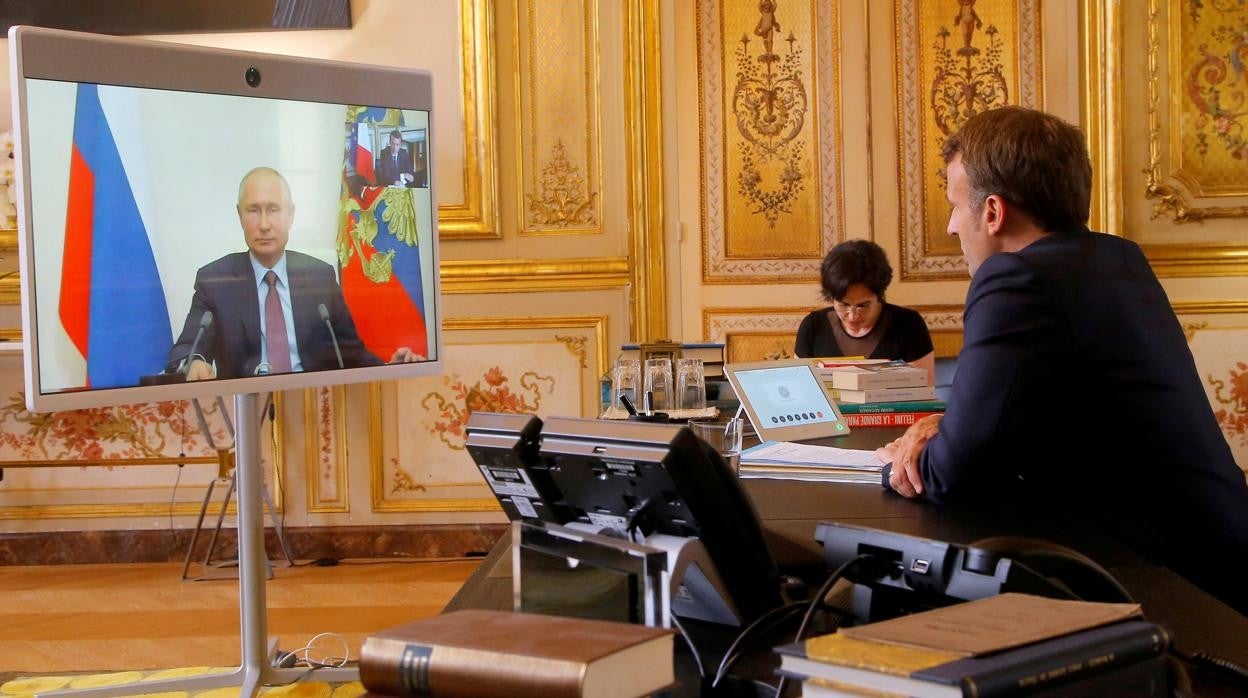 Macron y Putin, el pasado fin de semana durante una videoconferencia