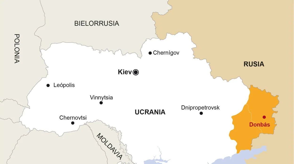 LAs zonas reconocidas de Donetsk y Lugansk en Ucrania