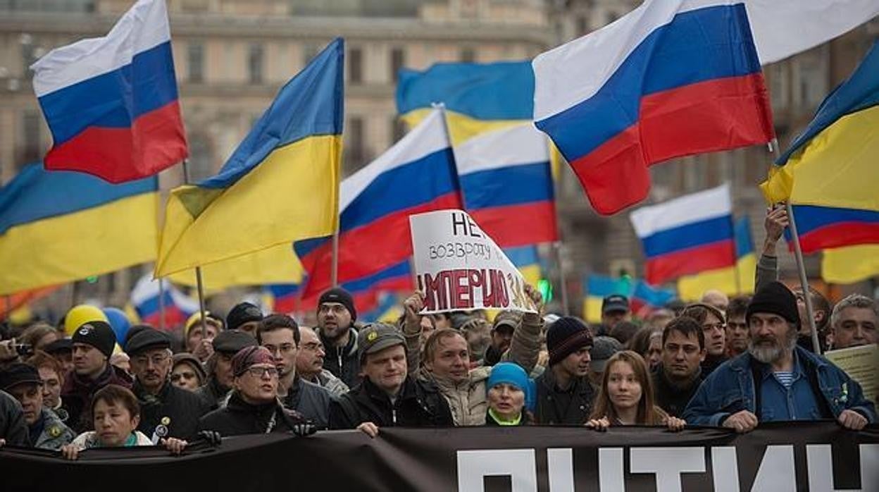 Manifestación en Moscú contra Putin y de apoyo a Ucrania (2014)