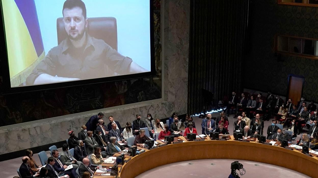 Zelenski interviene por videoconferencia ante el Consejo de Seguridad de la ONU