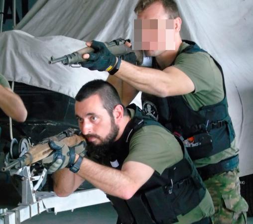 Alejandro Ocón, durante su entrenamiento con el BOPE