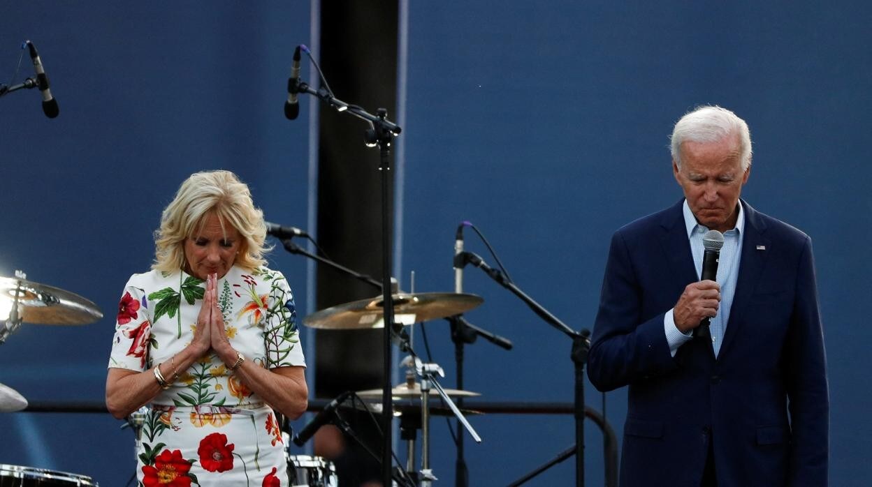 Joe Biden junto a su mujer, Jill Biden, en la celebración del 4 de julio