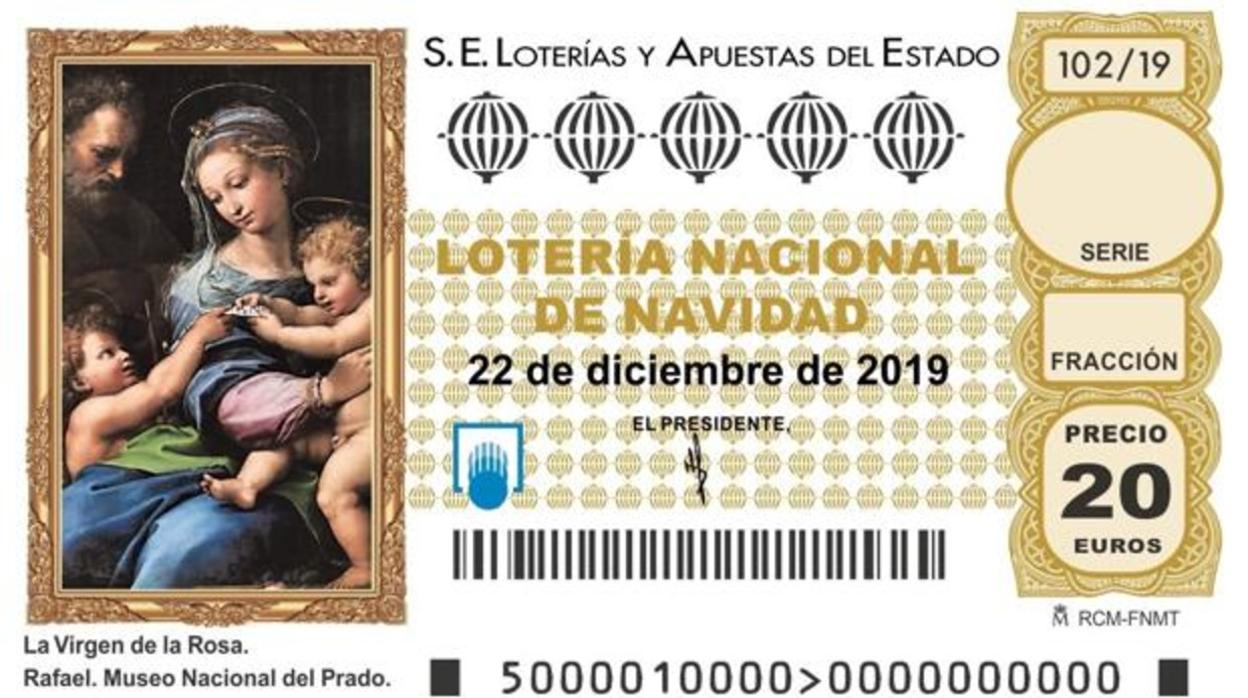 Imagen del décimo de Lotería de Navidad 2019