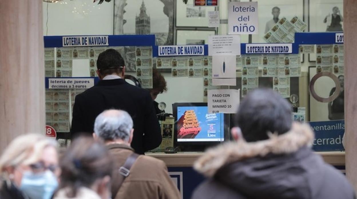 Venta de lotería de Navidad en Sevilla