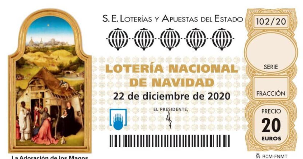 Imagen del décimo de Lotería de Navidad 2020