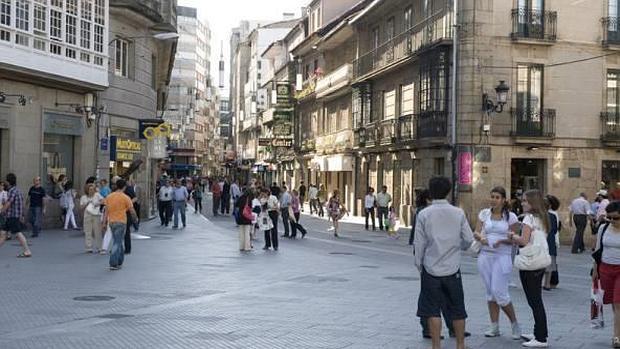 Calle peatonal del centro de Pontevedra