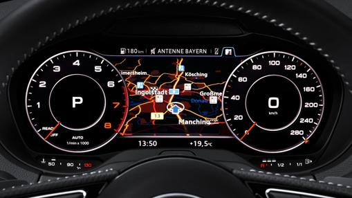 Imagen del Audi virtual cockpit, instrumentación digital configurable, una de sus opciones