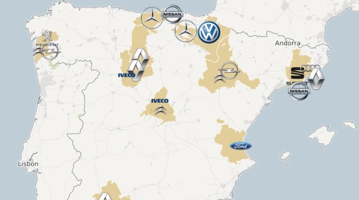 Este es el nuevo mapa de la automoción en España