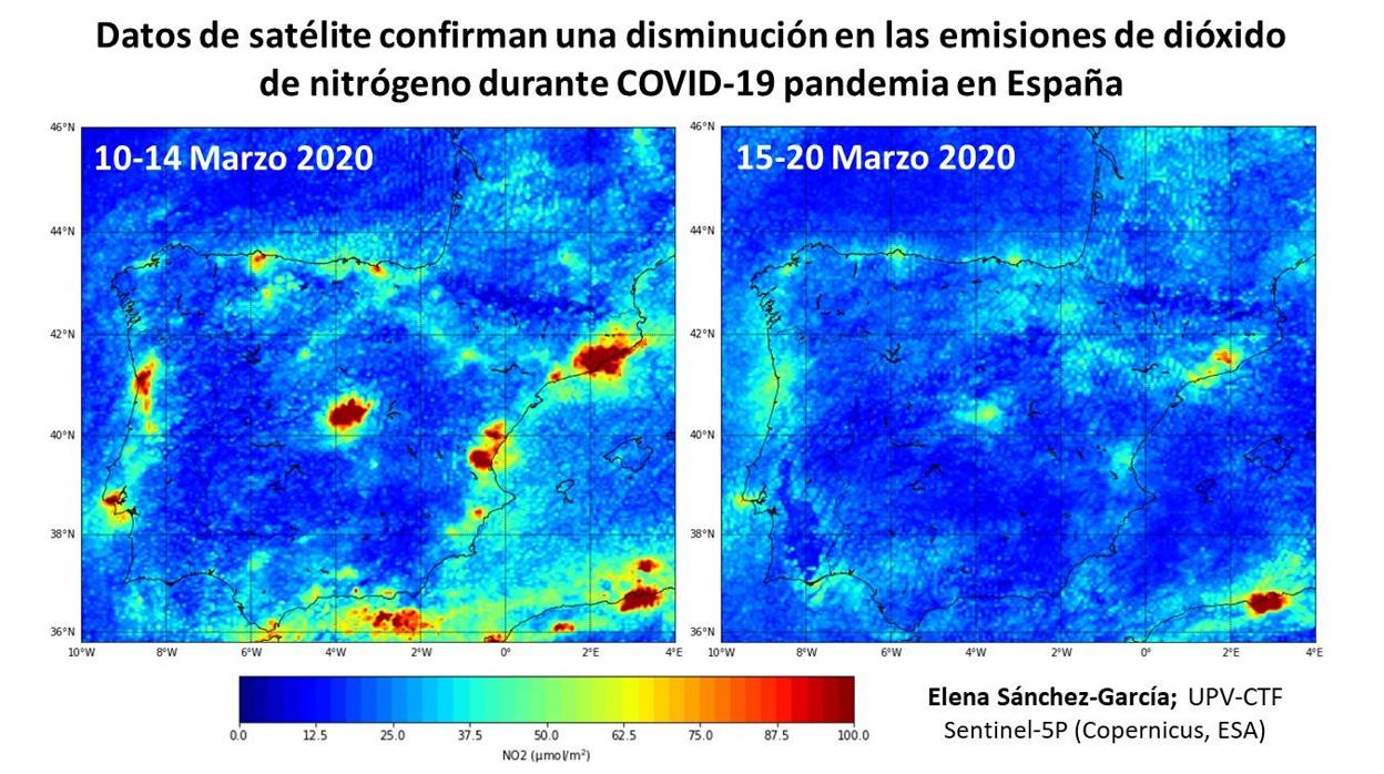 El Covid-19 hace que la contaminación del aire caiga hasta un 83% en España