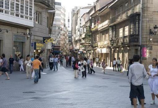 Calle peatonal en Pontevedra